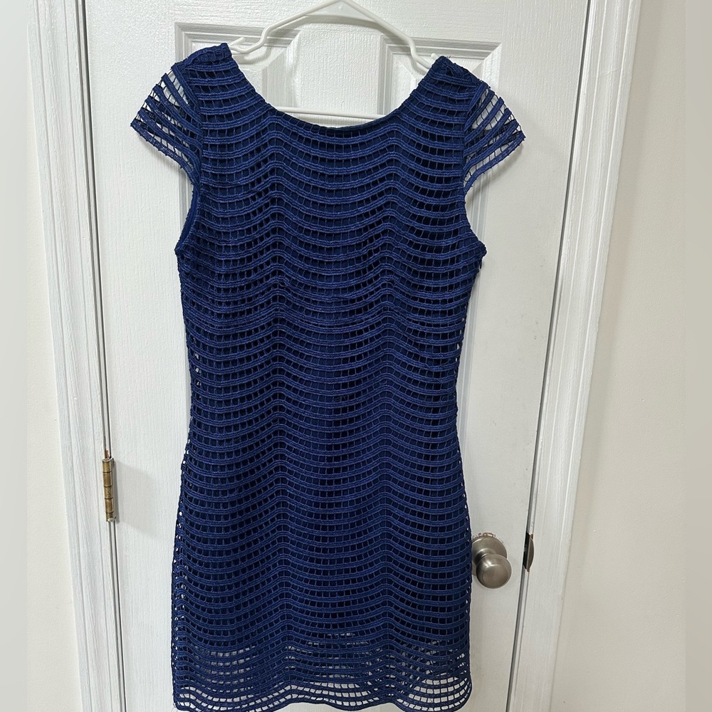 Navy Crochet Dress